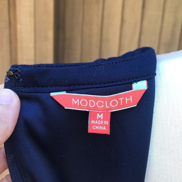 ModCloth Blue Midi Shift Dress Yellow Daisy Medium - Picture 6 of 9